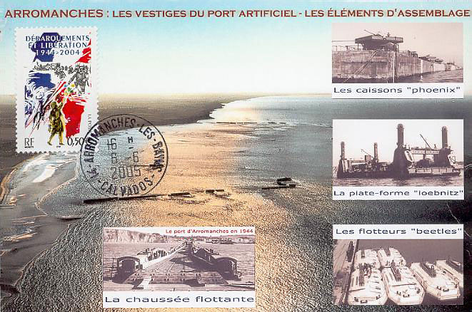 97 - Les lieux du dbarquement : Arromanches, les lments d'assemblage du port artificiel 3