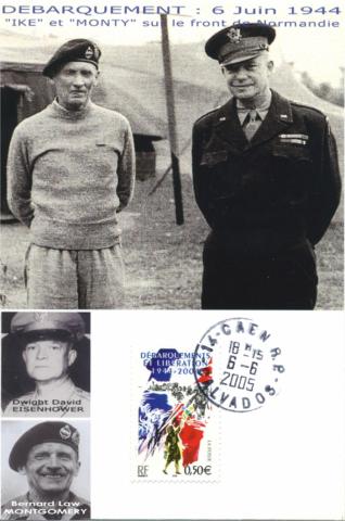 147 -  Les gnraux Eisenhower et Montgomry sur le front de Normandie