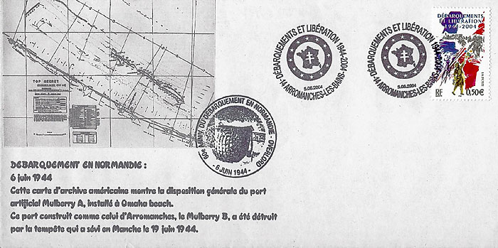 105 -  Les lieux du dbarquement : Arromanches, les lments d'assemblage du port artificiel 11