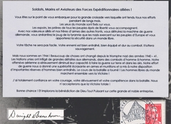 05 -  Le message du Gnral Eisenhower, aux troupes allies avant le dbarquement.